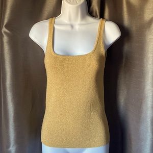 INC Gold Silk Blend Sleeveless Knit Top